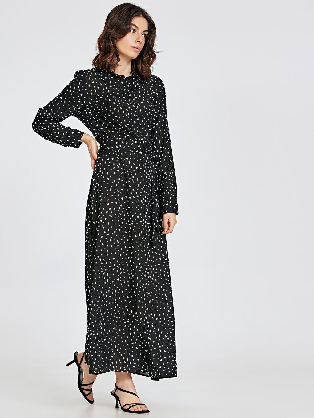 قميص فستان اسود نساء-1