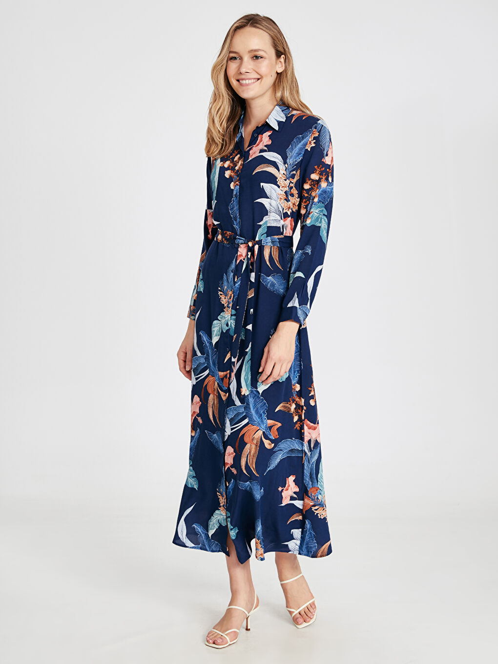 Robe Chemise à Manches Longues pour Femmes Coupe Standard