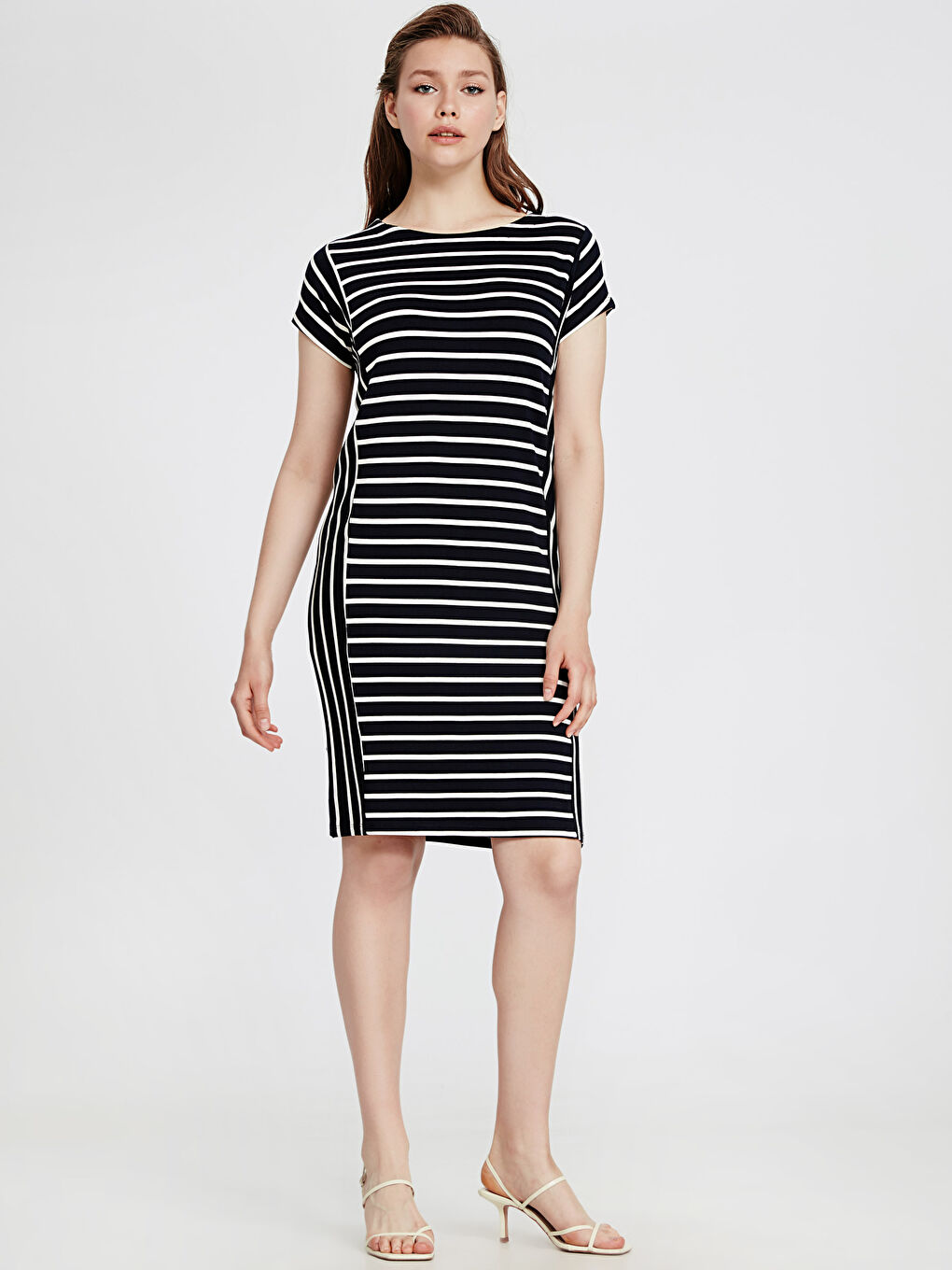 Lacivert Çizgili Elbise-1