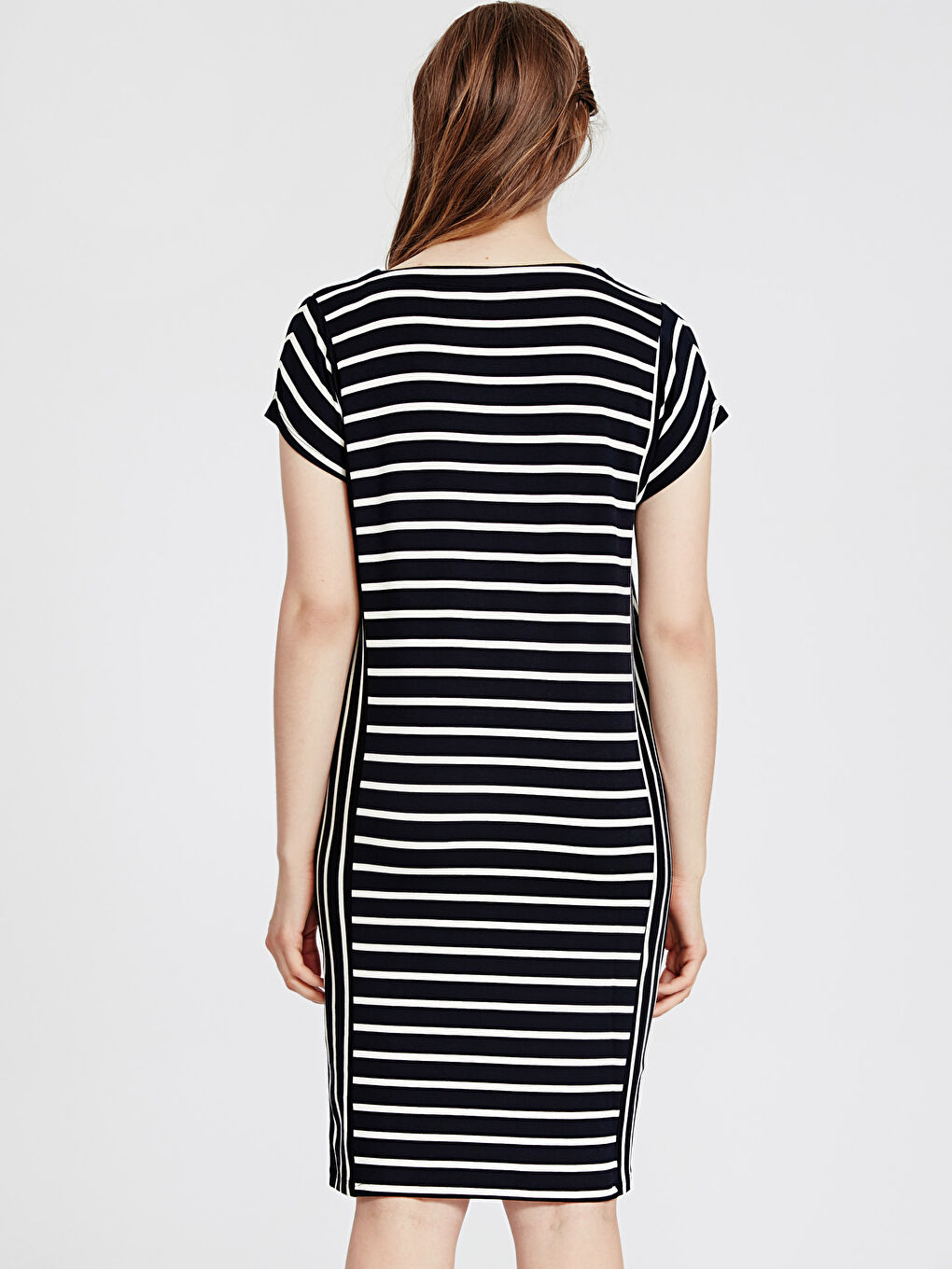 Lacivert Çizgili Elbise-2