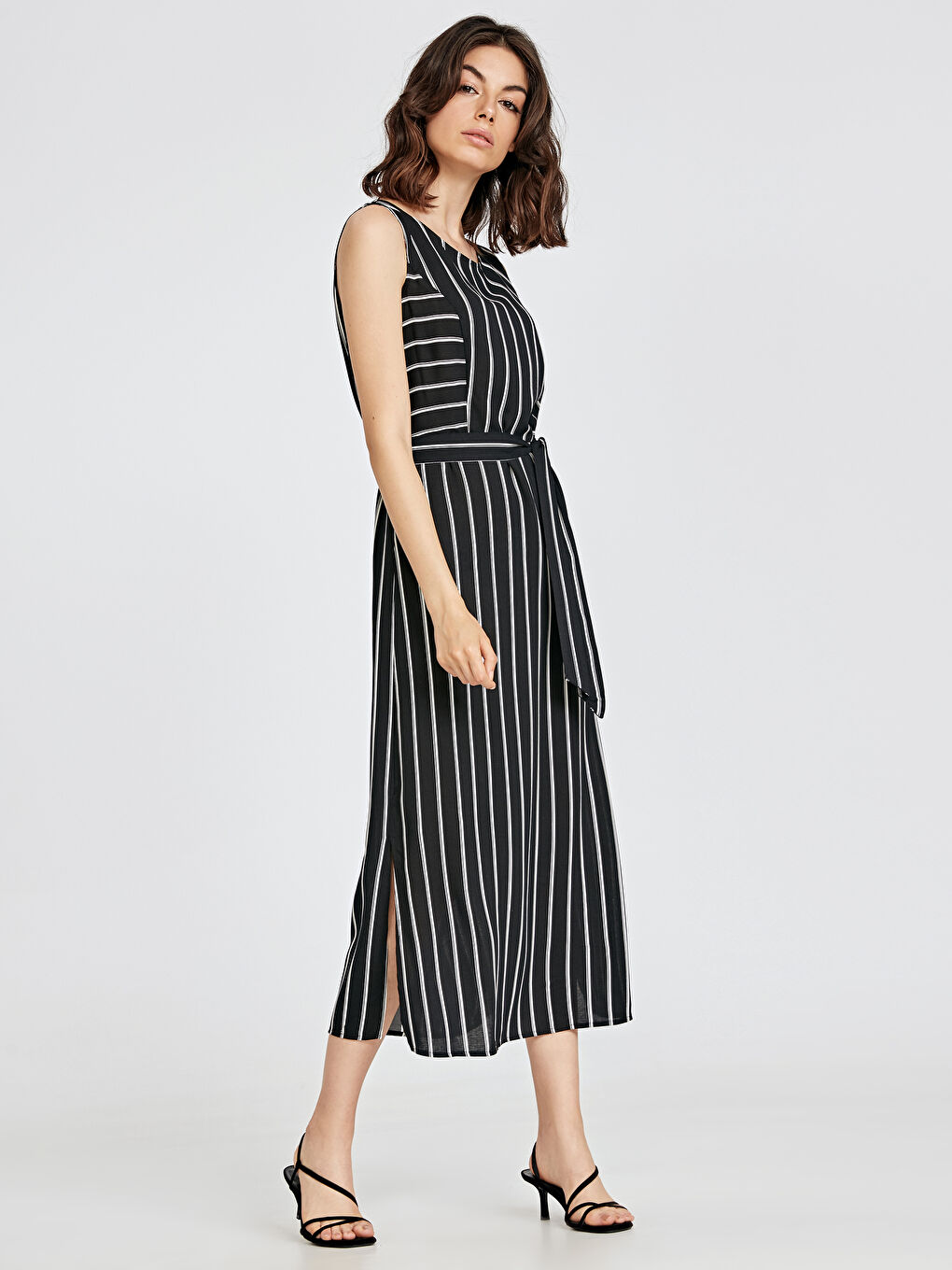 Siyah Çizgili Elbise-1