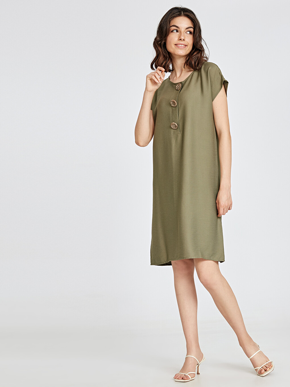 LCWAIKIKI Classic Woman KHAKI Dress - 9SN040Z8-H4A - LC Waikiki LCWAIKIKI Classic Woman KHAKI Dress - 9SN040Z8-H4A - LC Waikiki