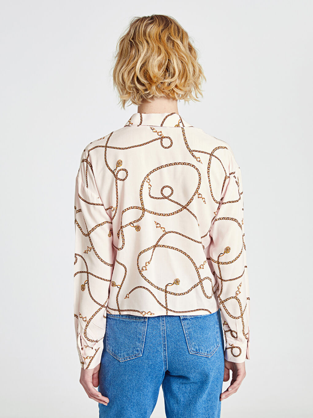 Pembe Baskılı Gömlek-2