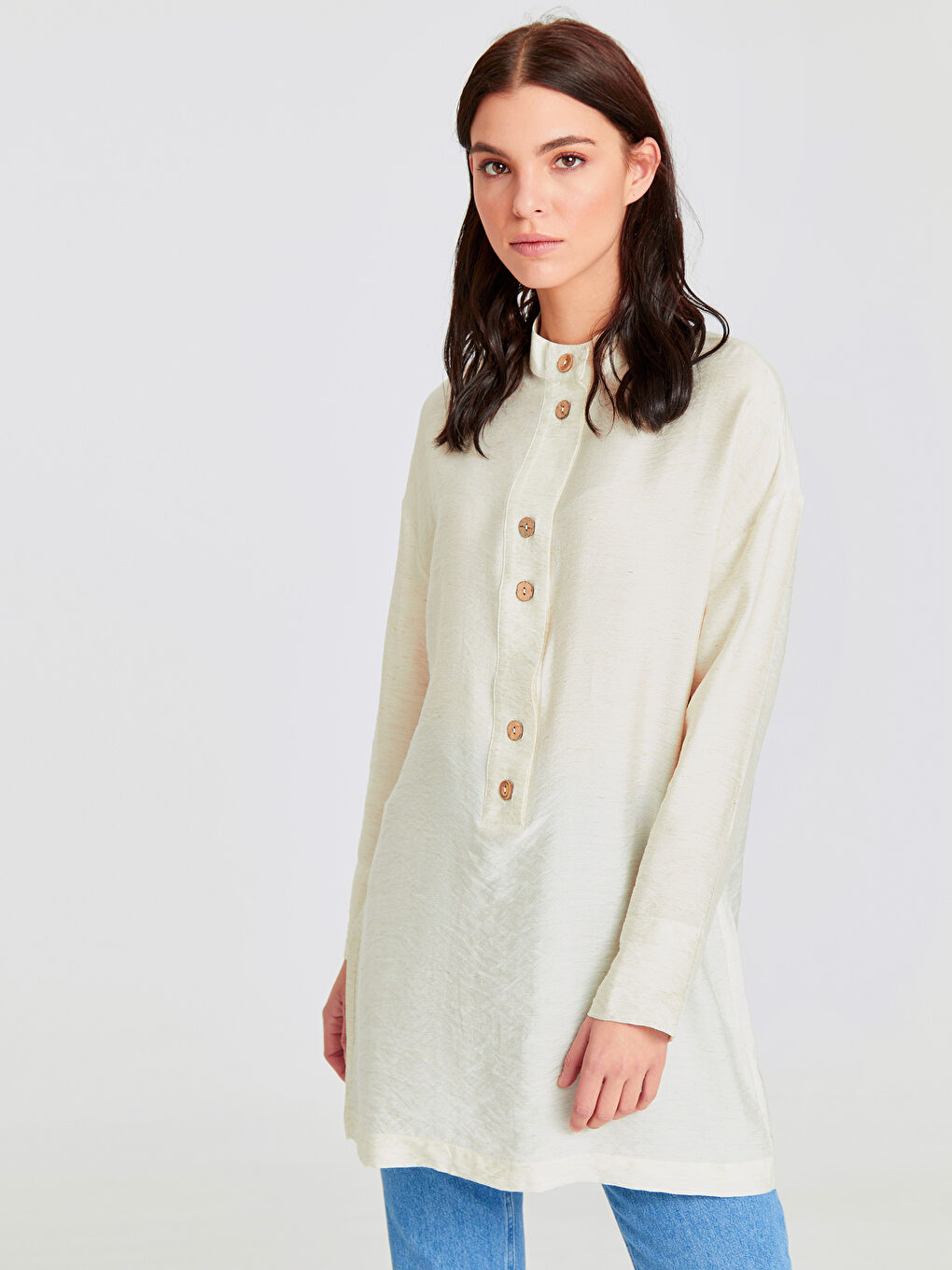 Long Sleeve Gabardine Women's Tunic-1