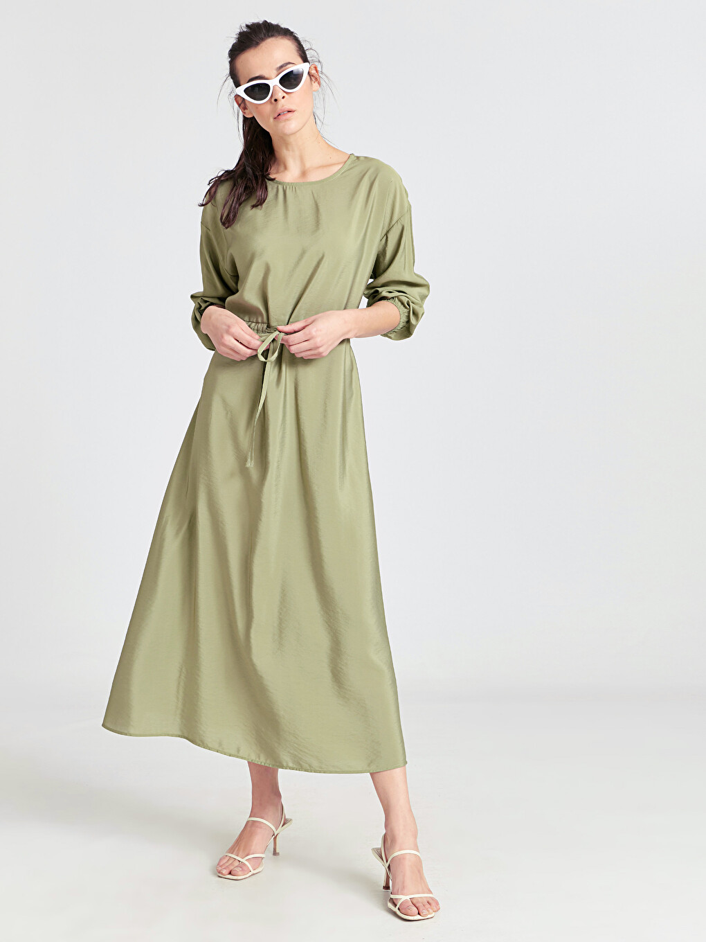 Rochie cămașă Verde Femeie-1
