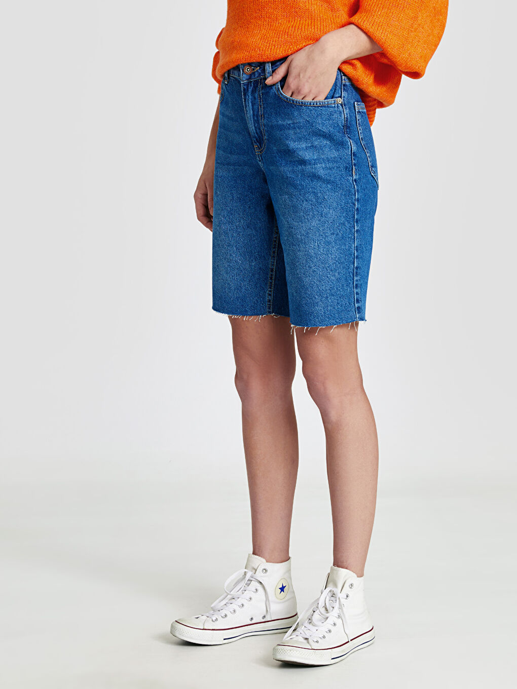 İndigo Kadın Jean Bermuda Şort-2