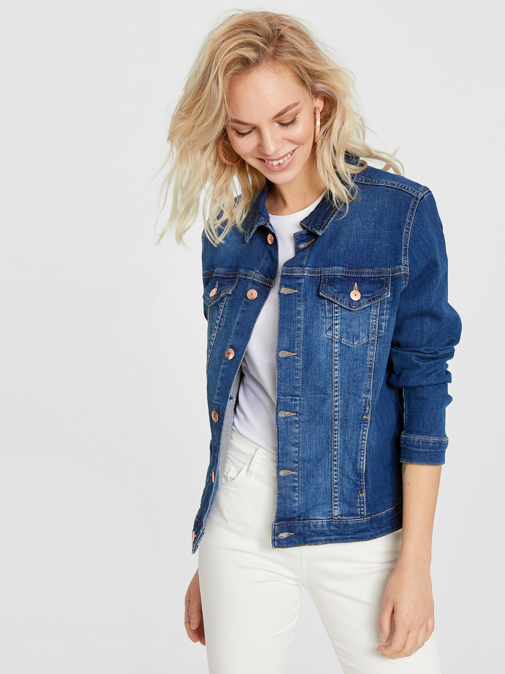 İndigo Standart Fit Kadın Jean Ceket-1