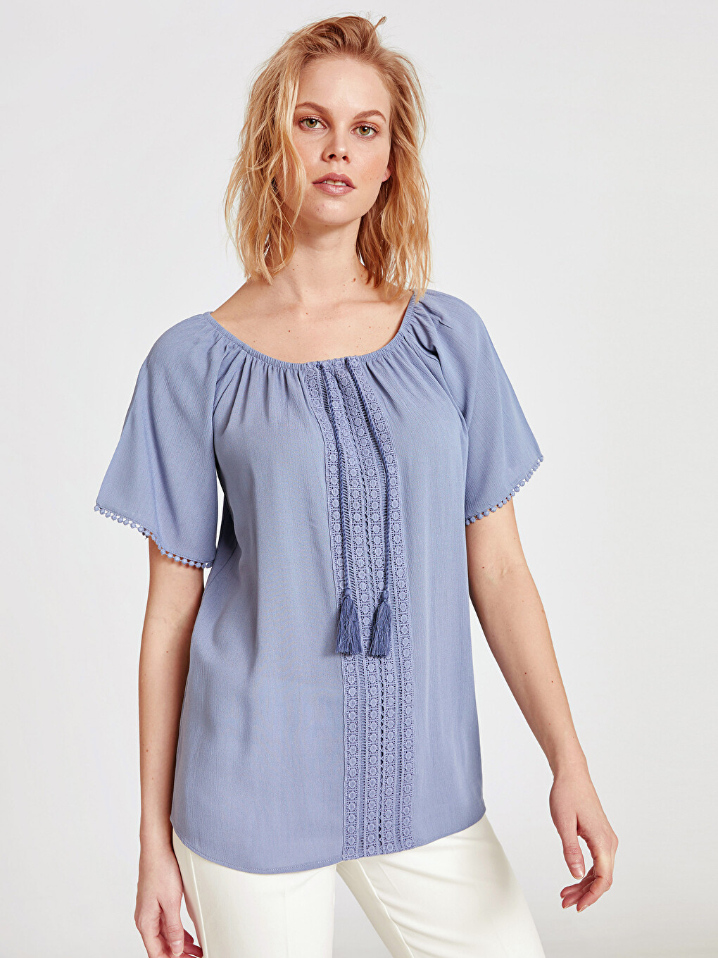 Woman Blue Blouse