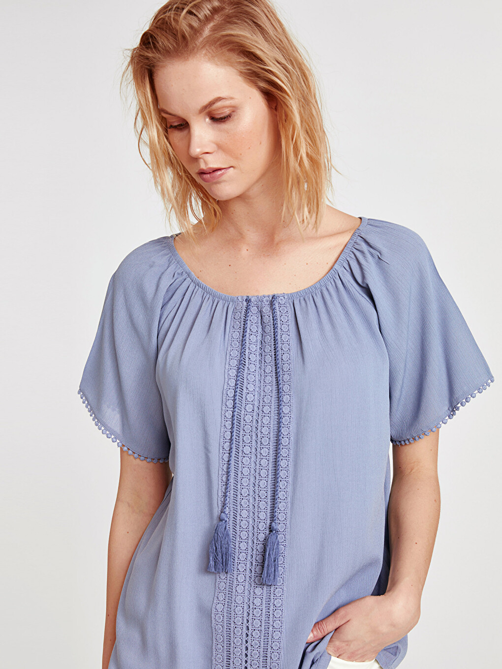Woman Blue Blouse-1