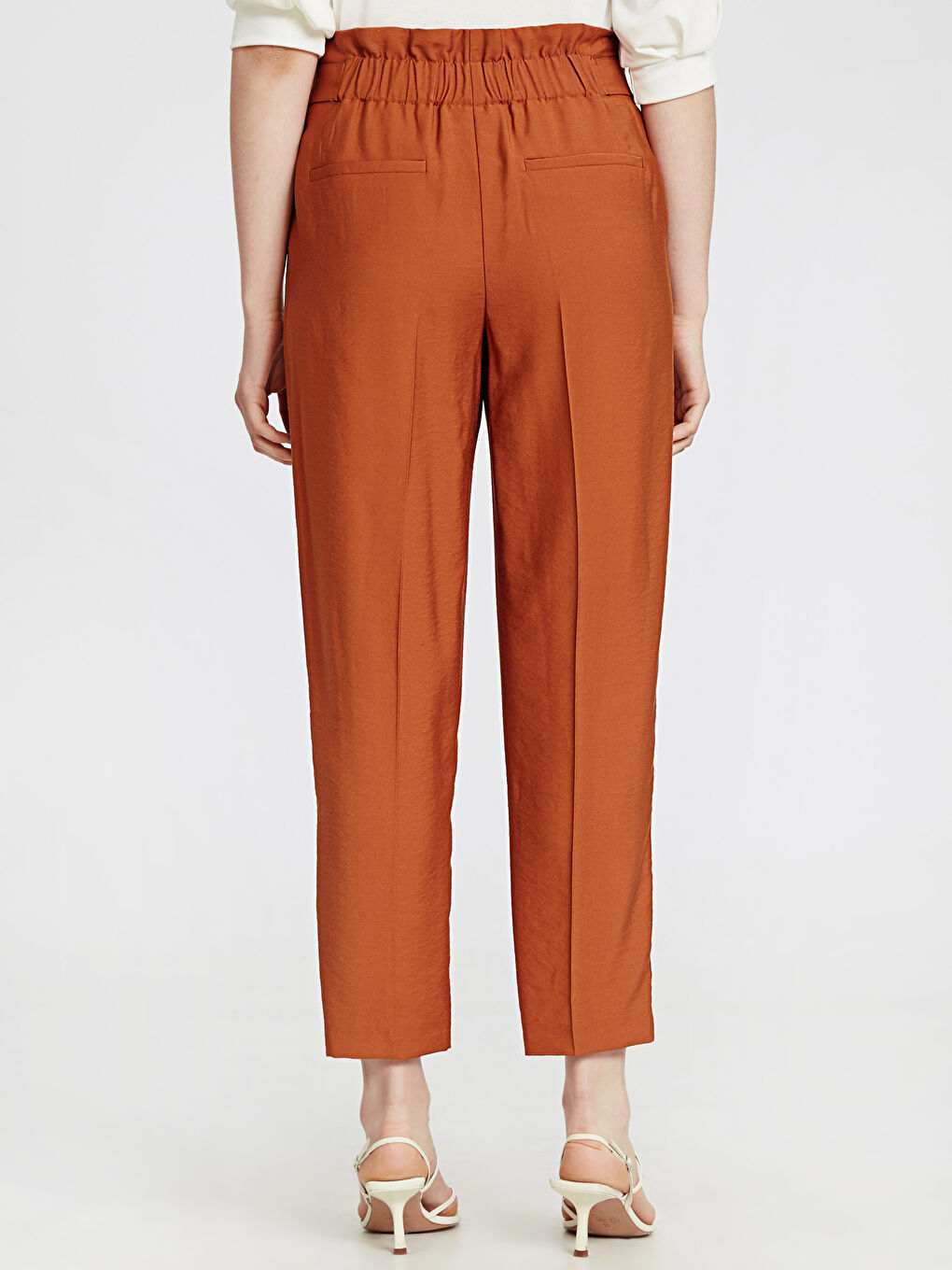 Turuncu Mom Fit Kadın Pantolon-2