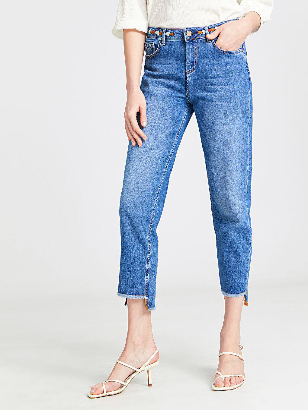 Lacivert Boyfriend Kadın Jean Pantolon-2