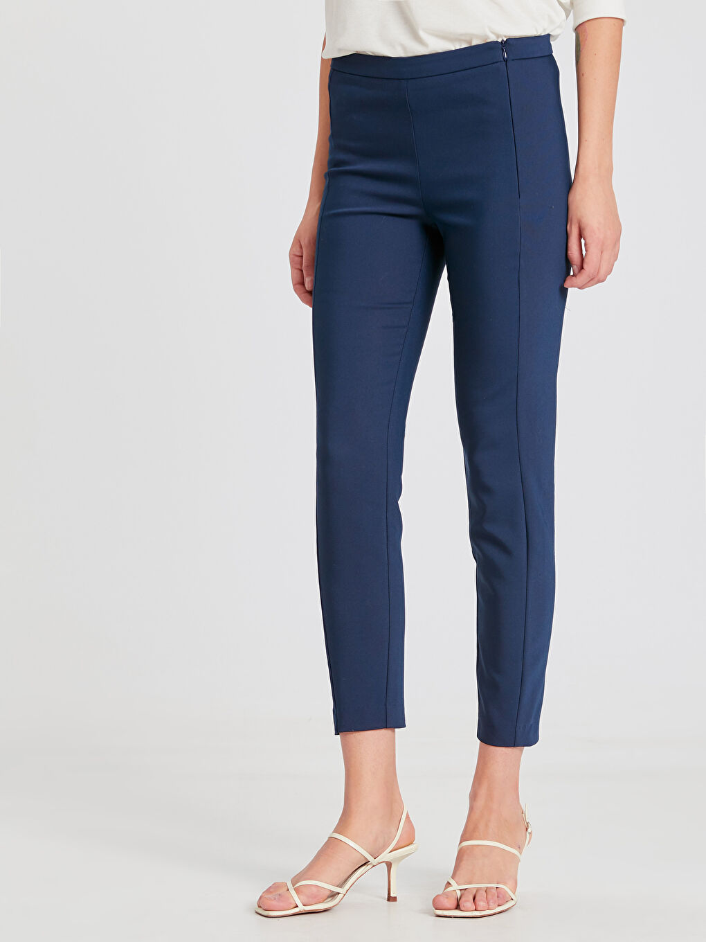 Lacivert Ekstra Dar Fit Kadın Pantolon-2