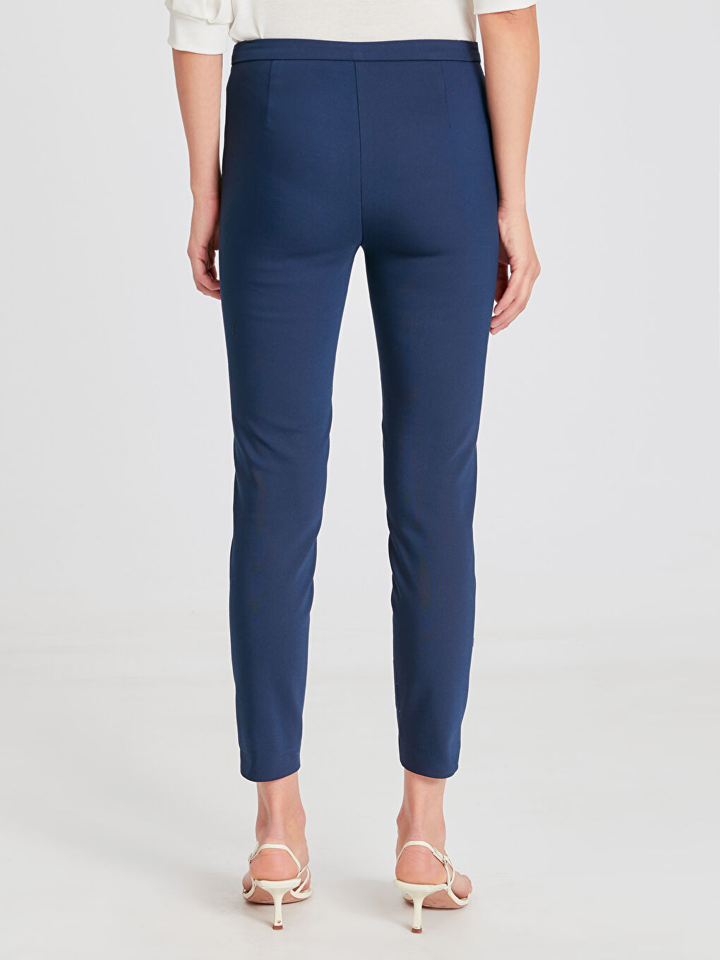 Lacivert Ekstra Dar Fit Kadın Pantolon-3