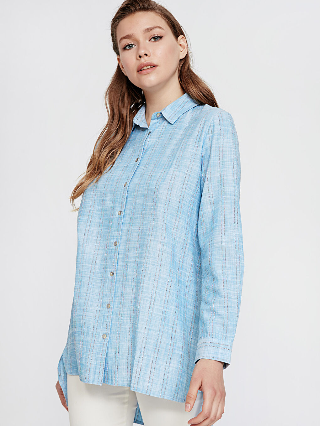 تونيك مُخَطَّط كم طويل عادي للسيدات-1