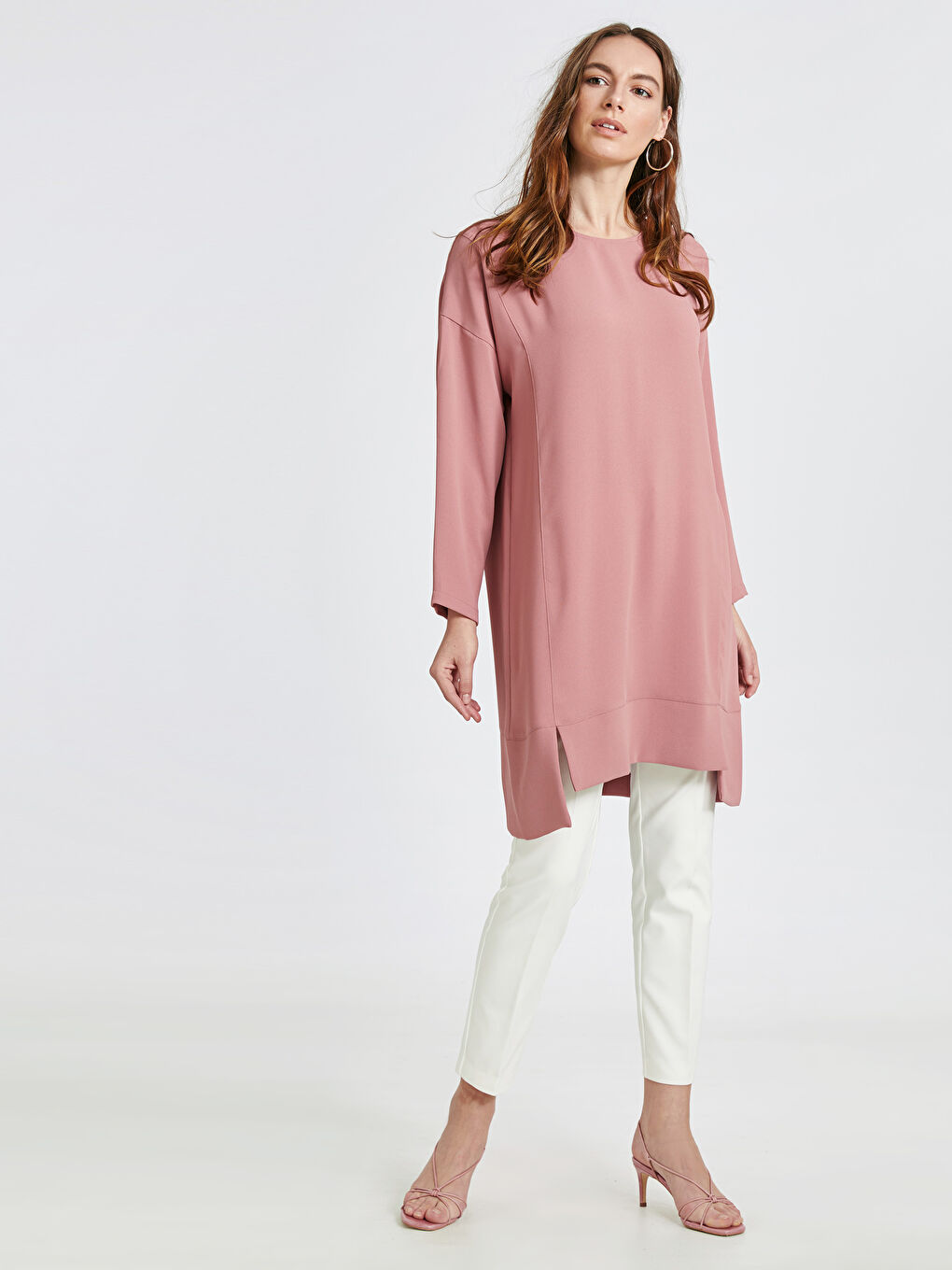 Standard Fit Long Sleeve Women's Jacquard Loose Tunic-2