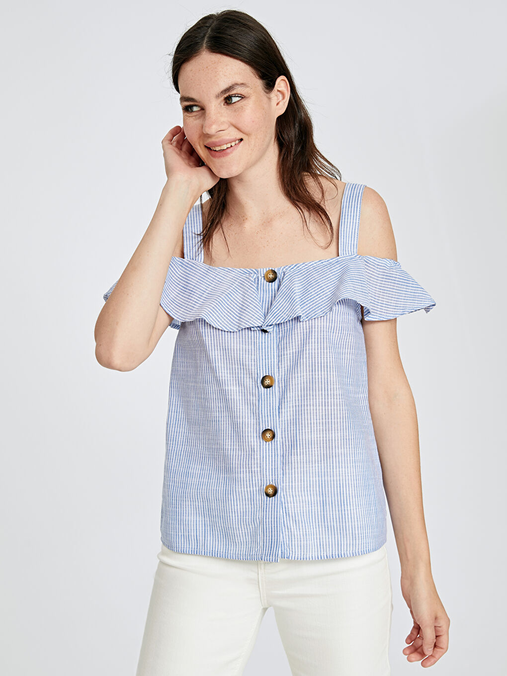 Mavi Çizgili Bluz-1