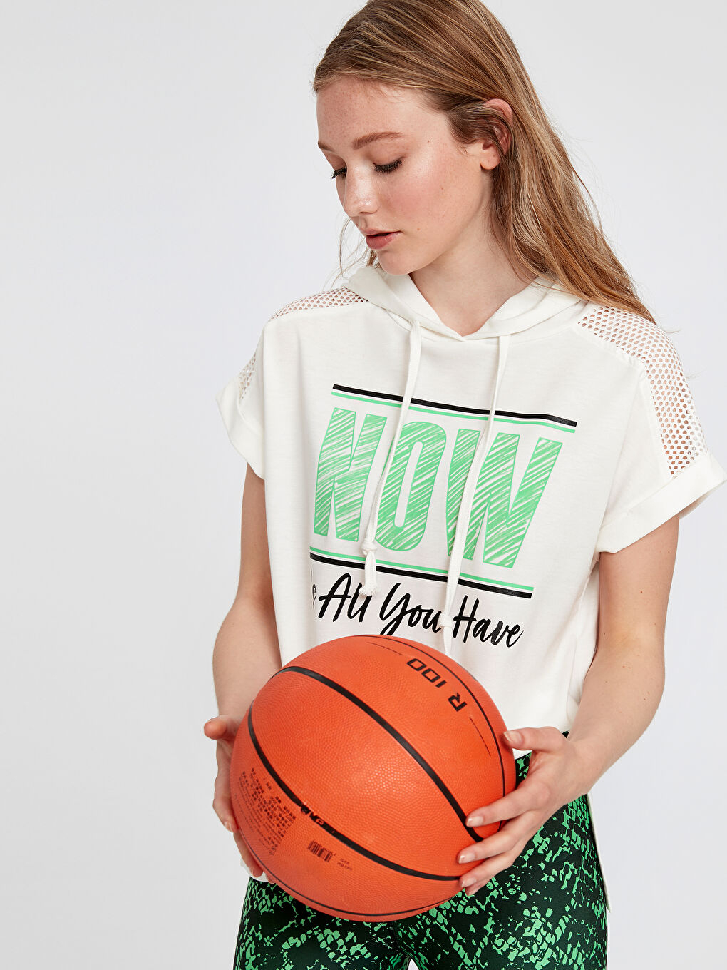 Woman ECRU Sports T-Shirt-1