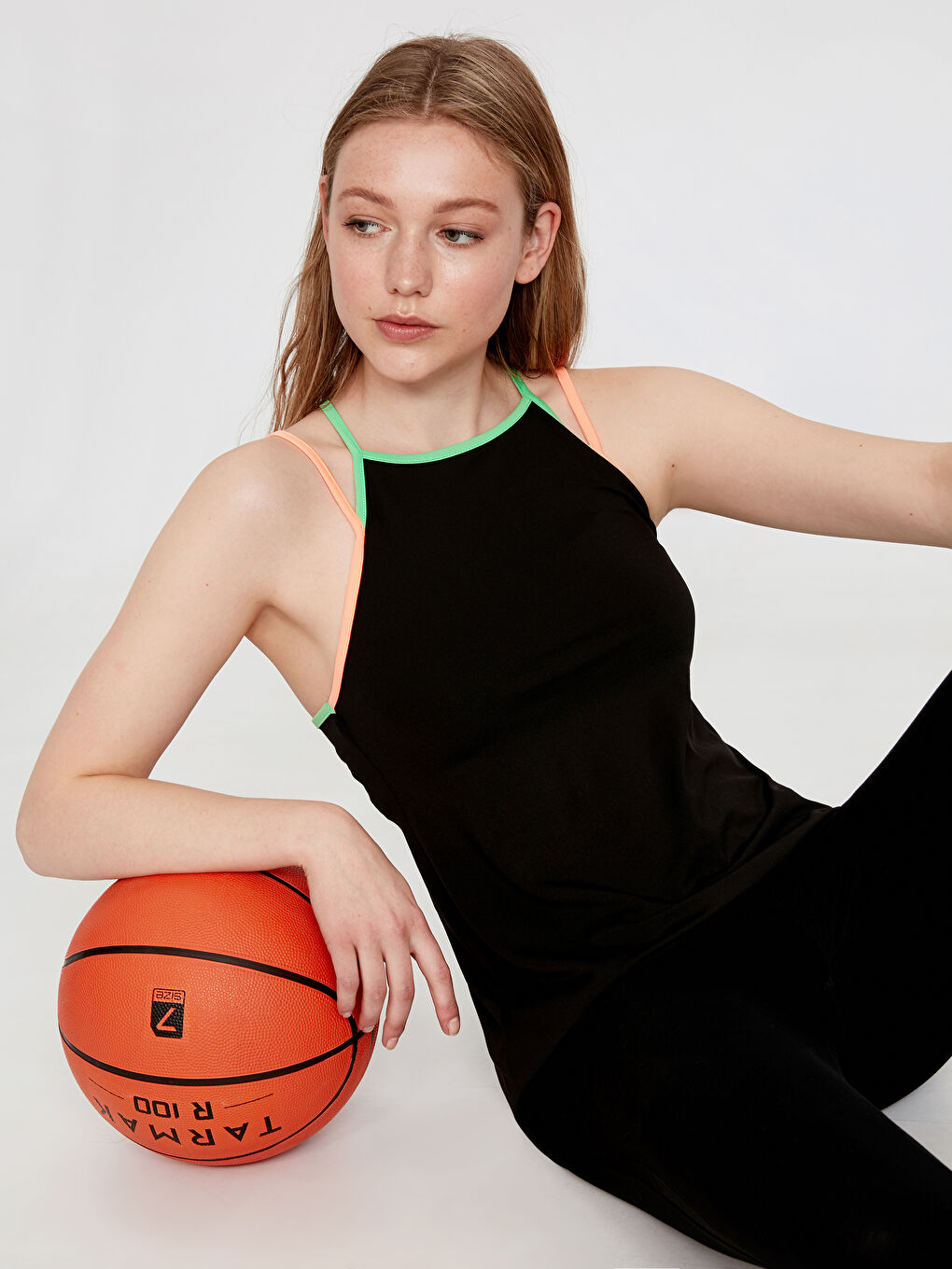 XSIDE ACTIVE Crew Neck Sleeveless Combed Cotton Women's Singlet -9SQ229Z8-CVL