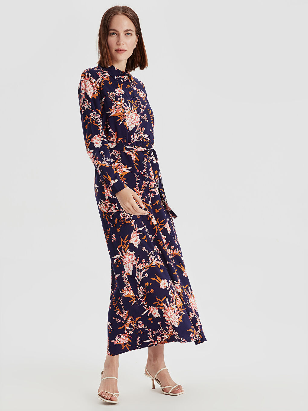 Woman NAVY Shirt Dress-1