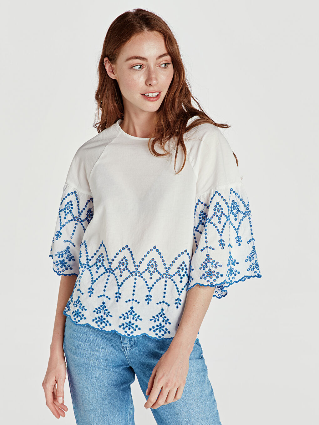 Женщины экрю Блузка-1