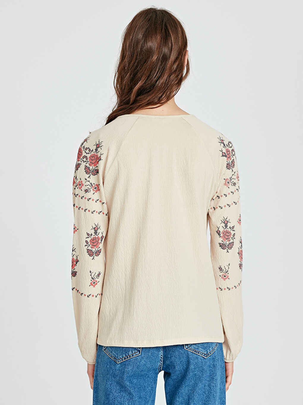 Bej Çizgili Tişört-2