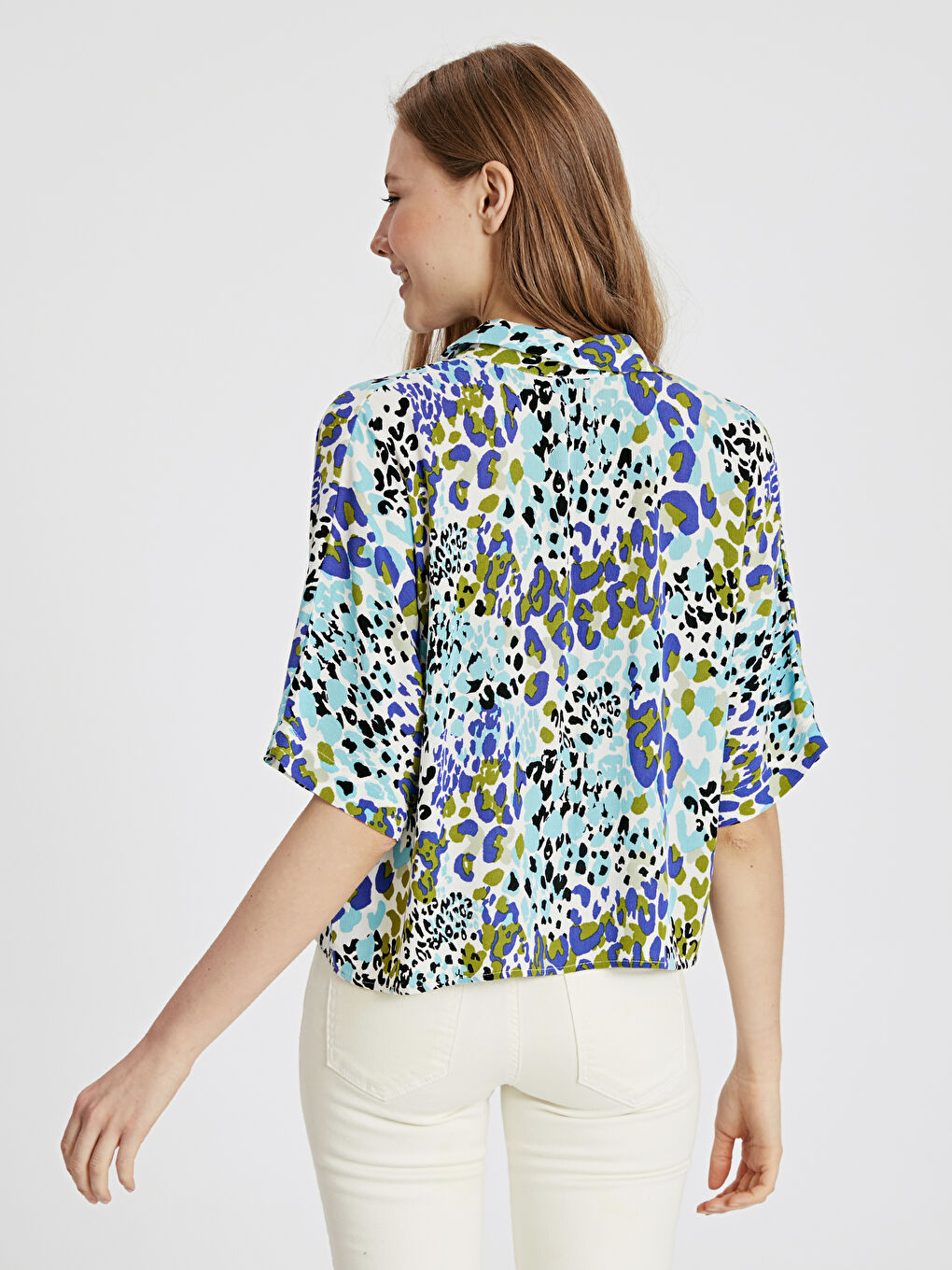 Mavi Regular Fit Armürlü Kadın Gömlek-1