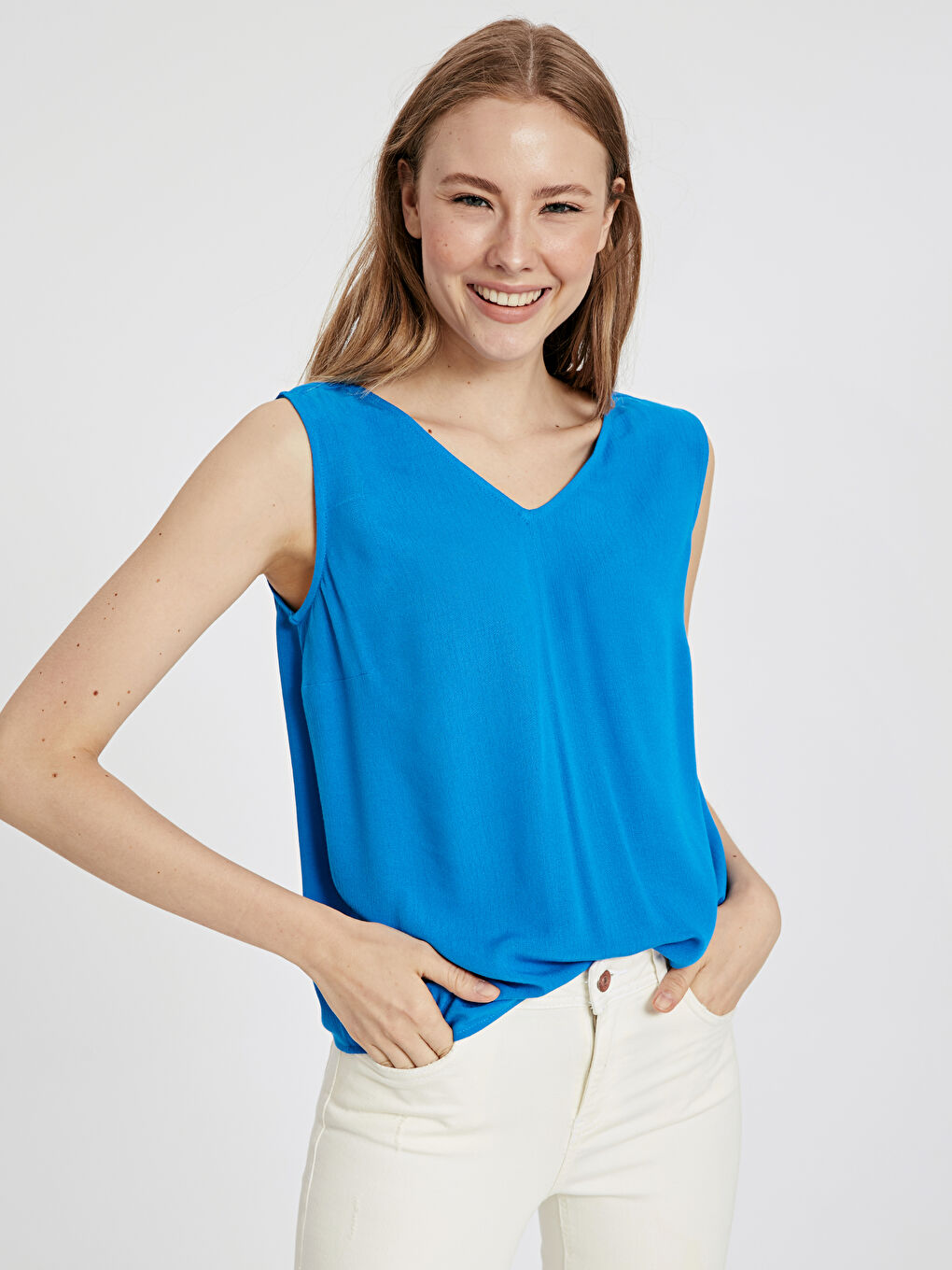Blouse À Fines Bretelles Pour Femmes Coupe Standard-1