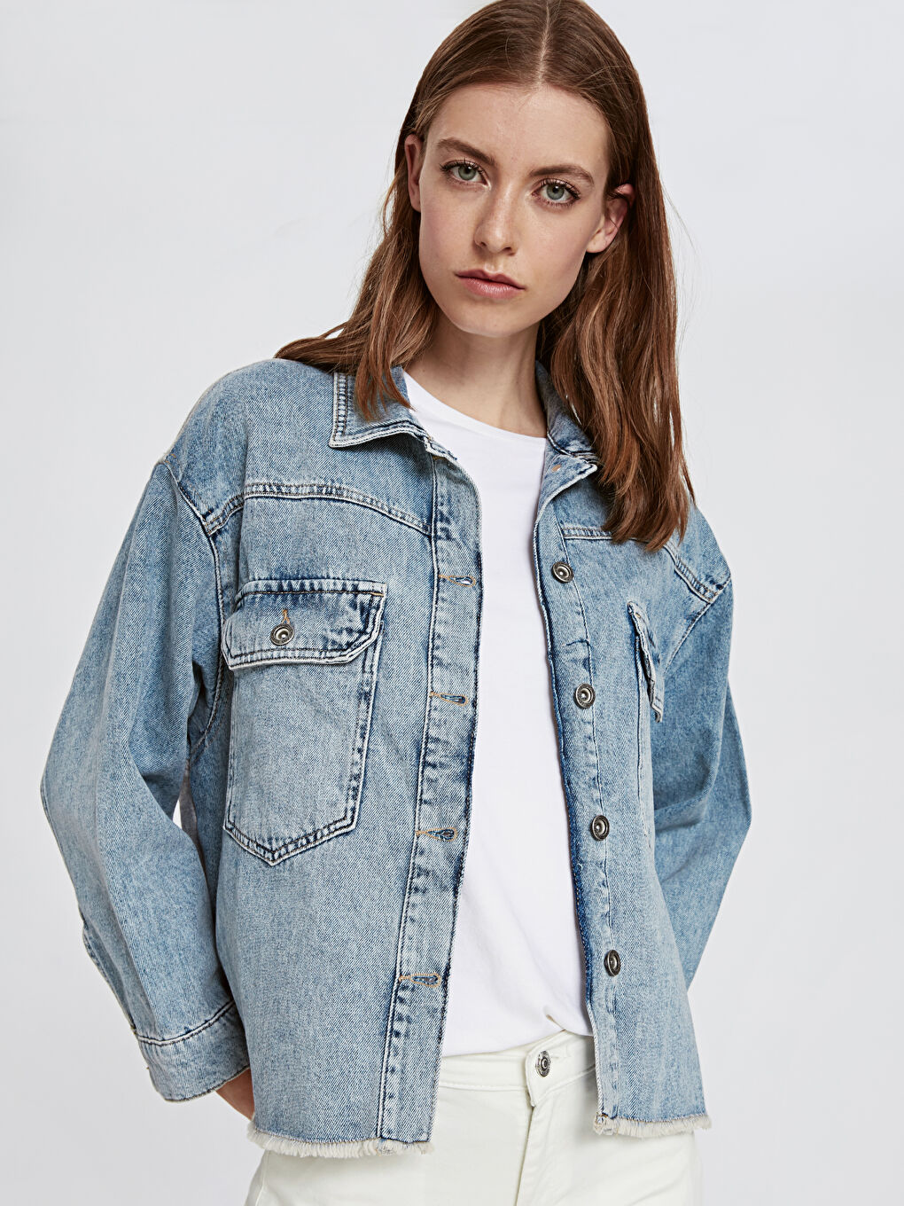 Açık İndigo Rodeo Jean Ceket