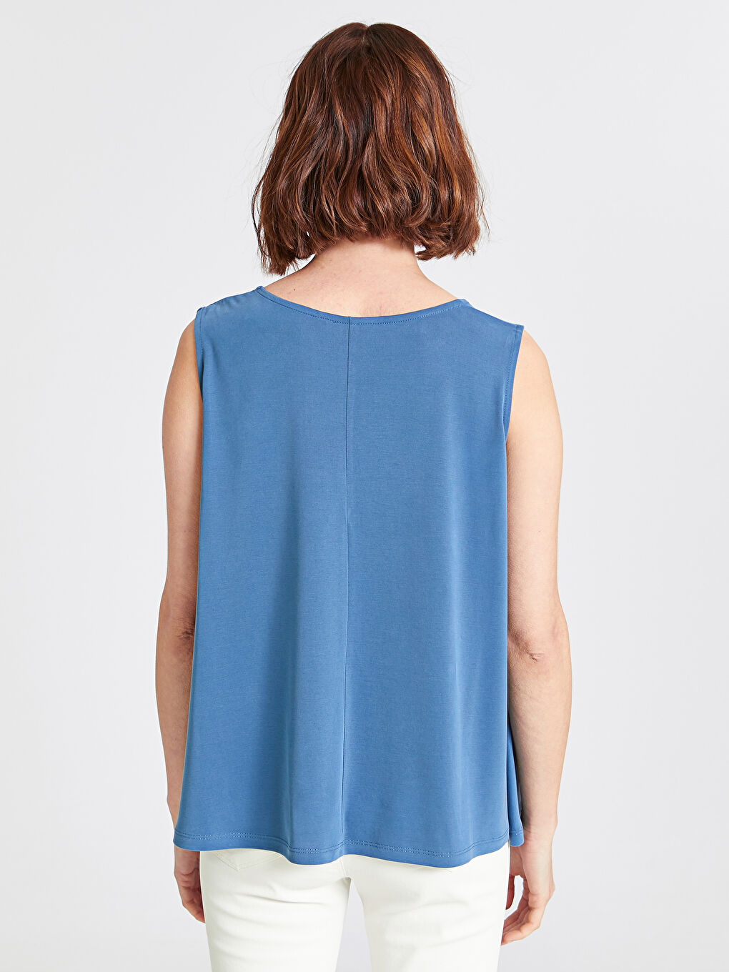 İndigo Bisiklet Yaka Kolsuz Penye Kadın Atlet-2