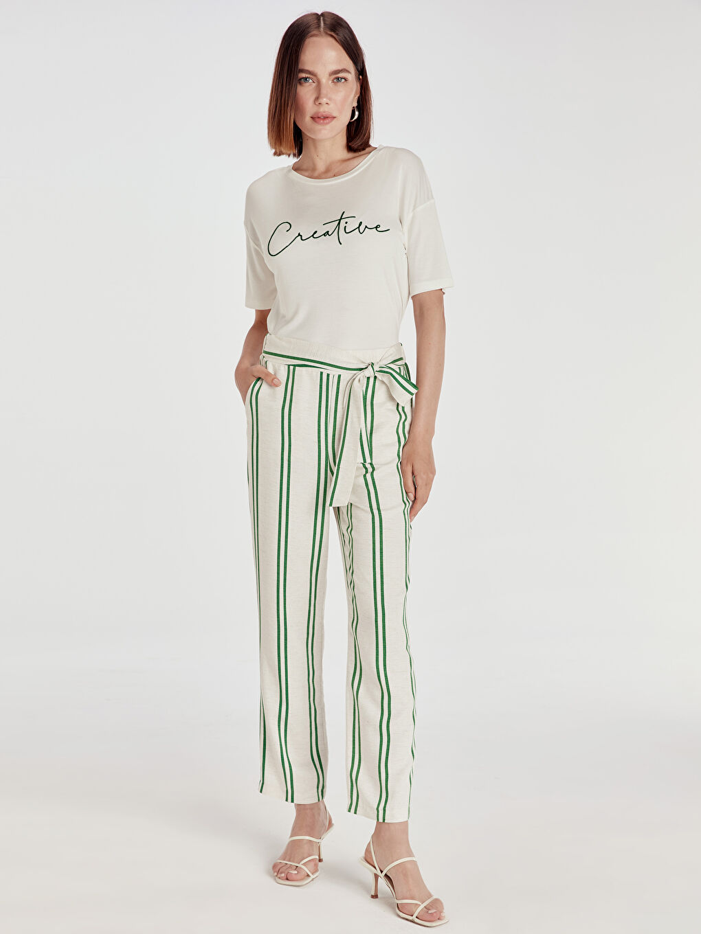 Женщины Зелёный Брюки