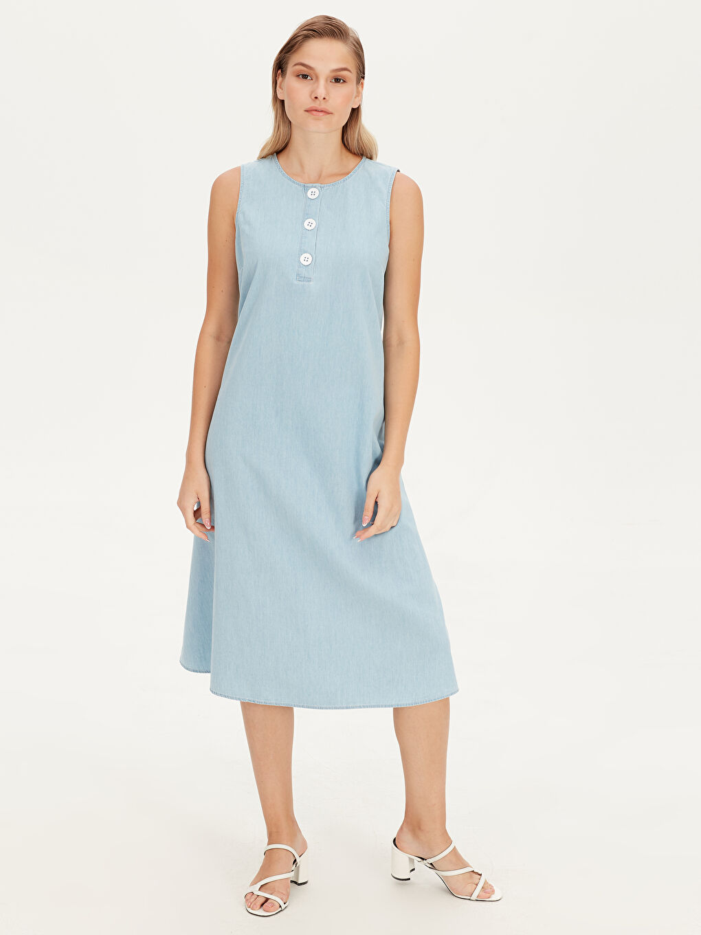 Plenty Button Women Jean Dress