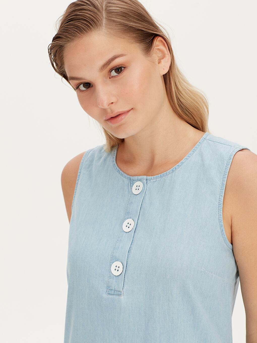 Plenty Button Women Jean Dress-3