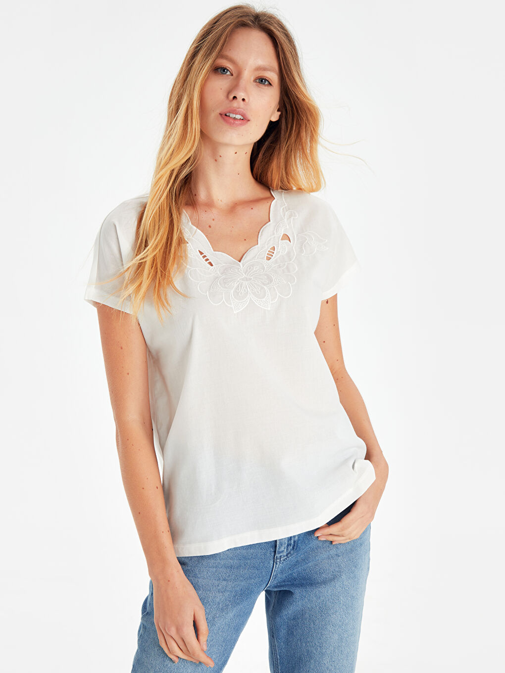 Woman ECRU T-Shirt-2