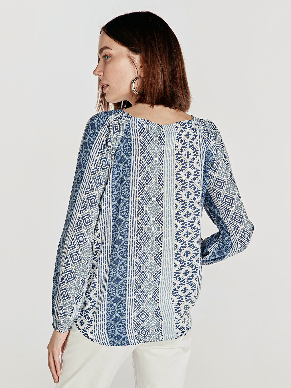 Mavi Standart Fit Uzun Kollu Kadın Bluz-2