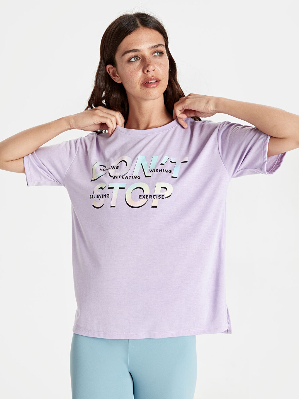 Lila Spor Tişört