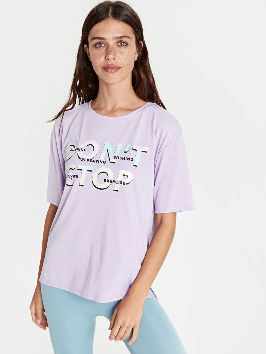 Lila Spor Tişört-1
