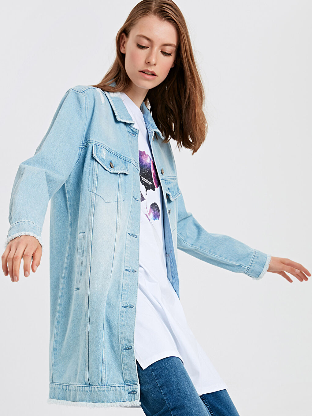 Orta İndigo Rodeo Jean Ceket