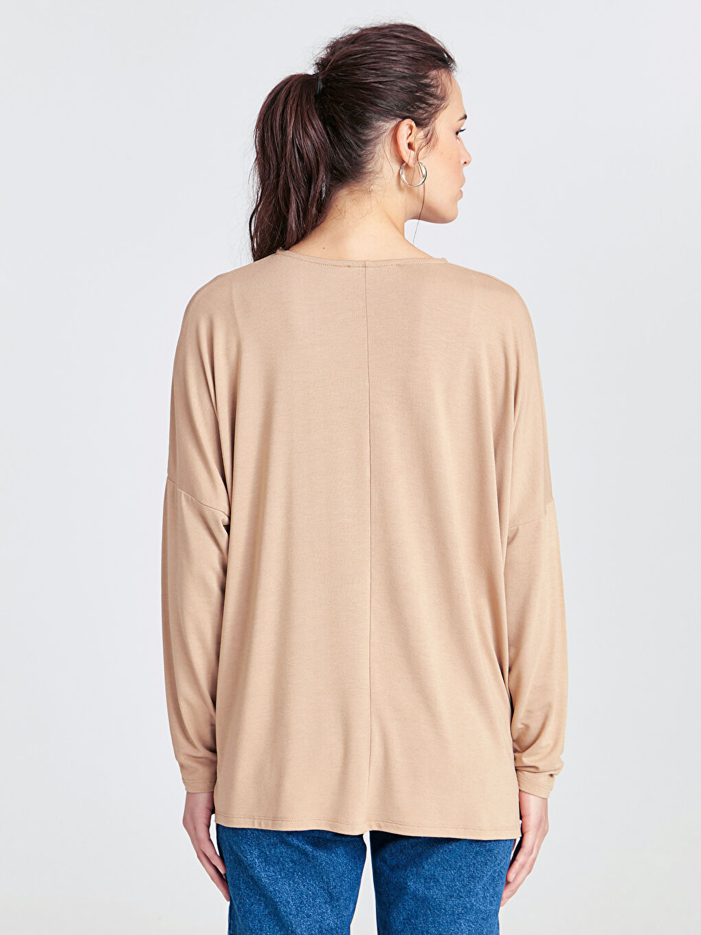 T-shirt Basique Uni Coupe Ample en Viscose-2