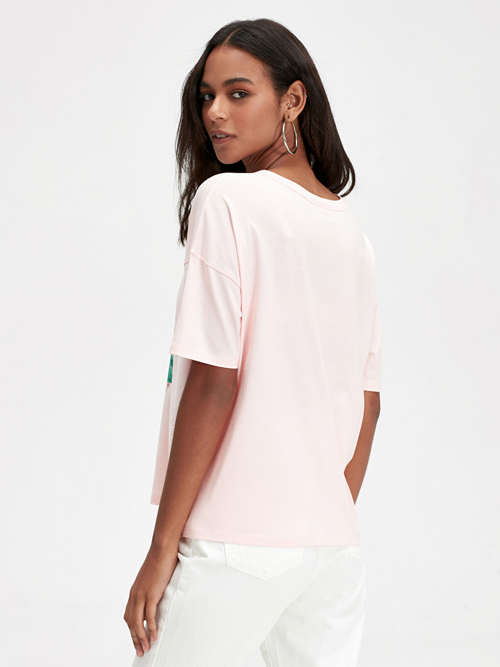 Памучни ризи с дълъг ръкав и принт на деколтето-2