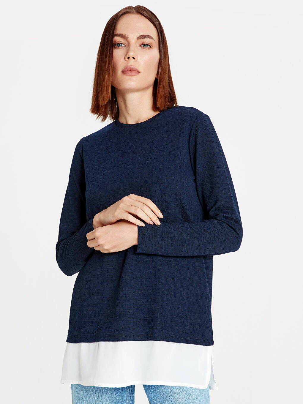 LCW BASİC Crew Neck Long Sleeve Women's T-shirt-1