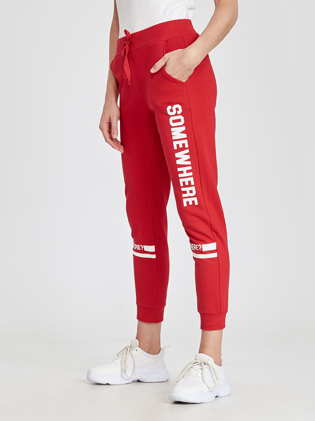 Pantalon de survêtement ROUGE Femme-2