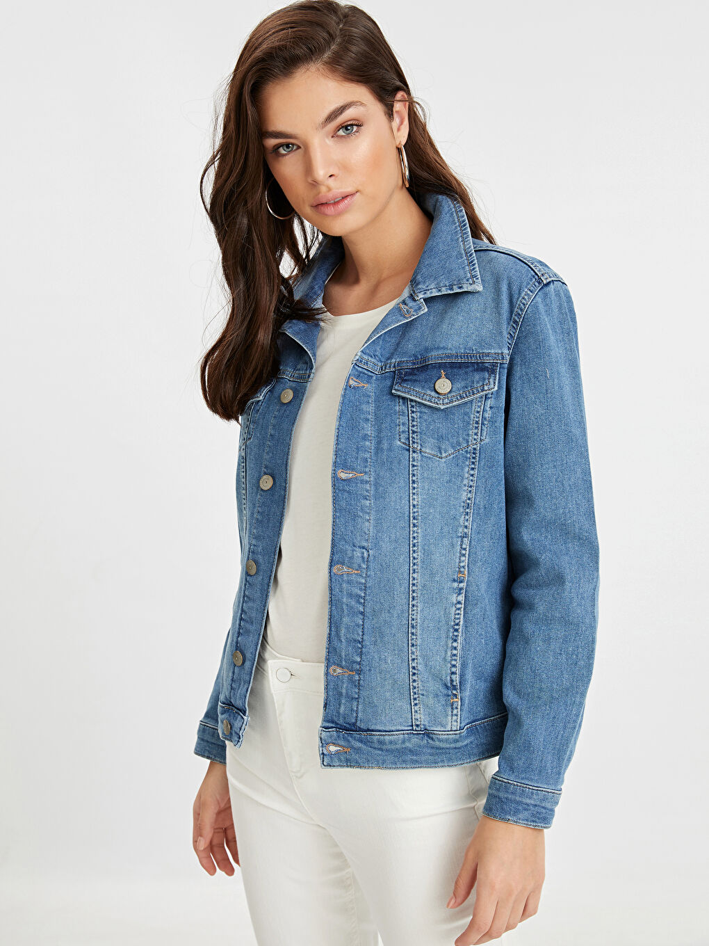 Женщины Индиго Джинсовка-1