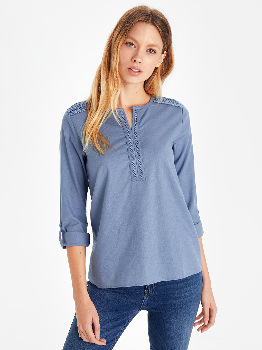 LCW Grace Woman BLUE Blouse - 9SU126Z8-GUF - LC Waikiki
