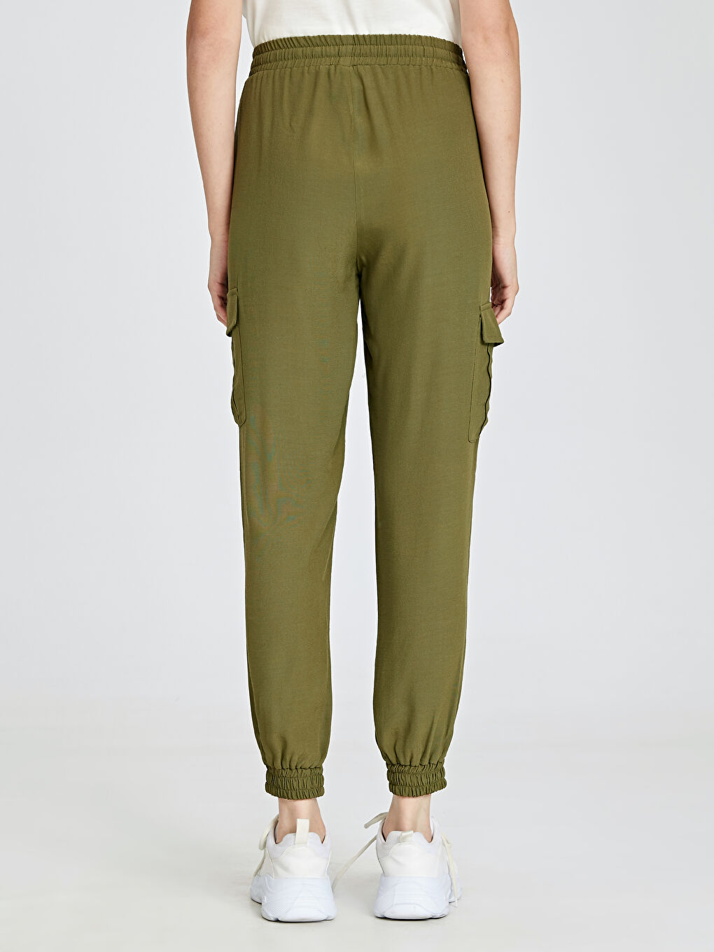 Haki Standart Fit Kadın Pantolon-3