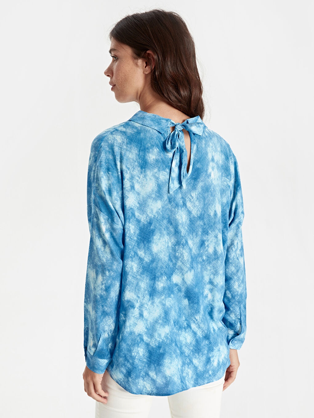 Mavi Baskılı Gömlek-1