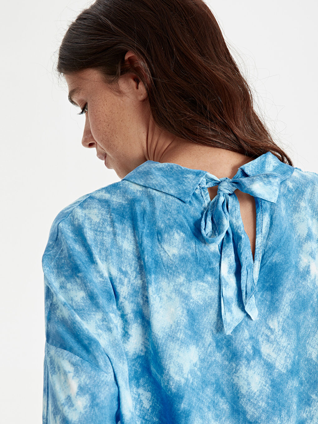 Mavi Baskılı Gömlek-2