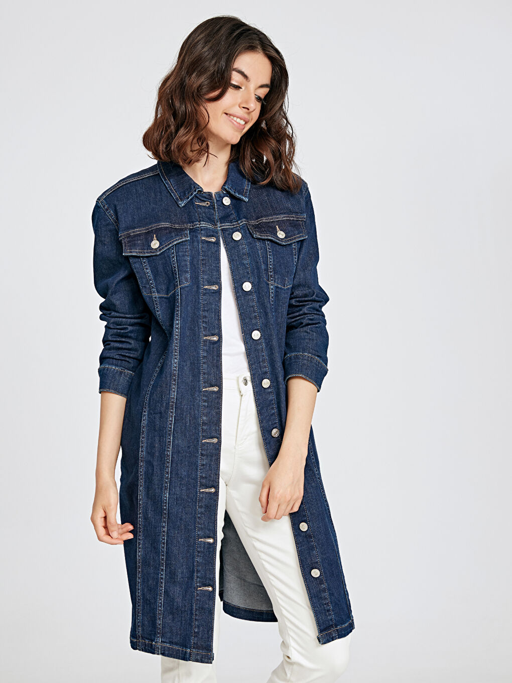 Siyah Standart Fit Kadın Jean Ceket