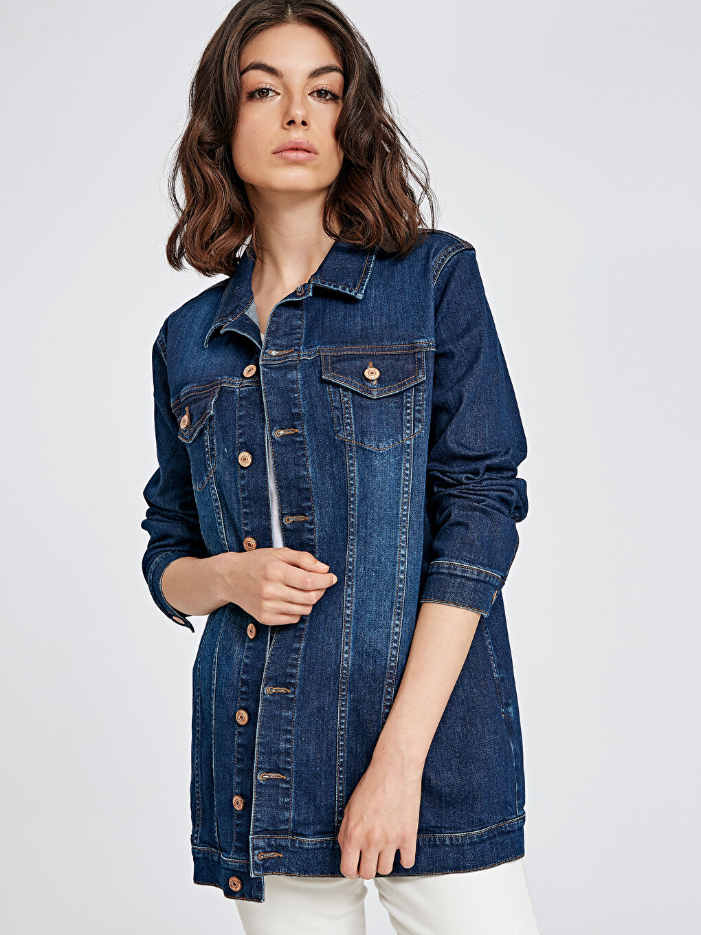 İndigo Standart Fit Kadın Jean Ceket