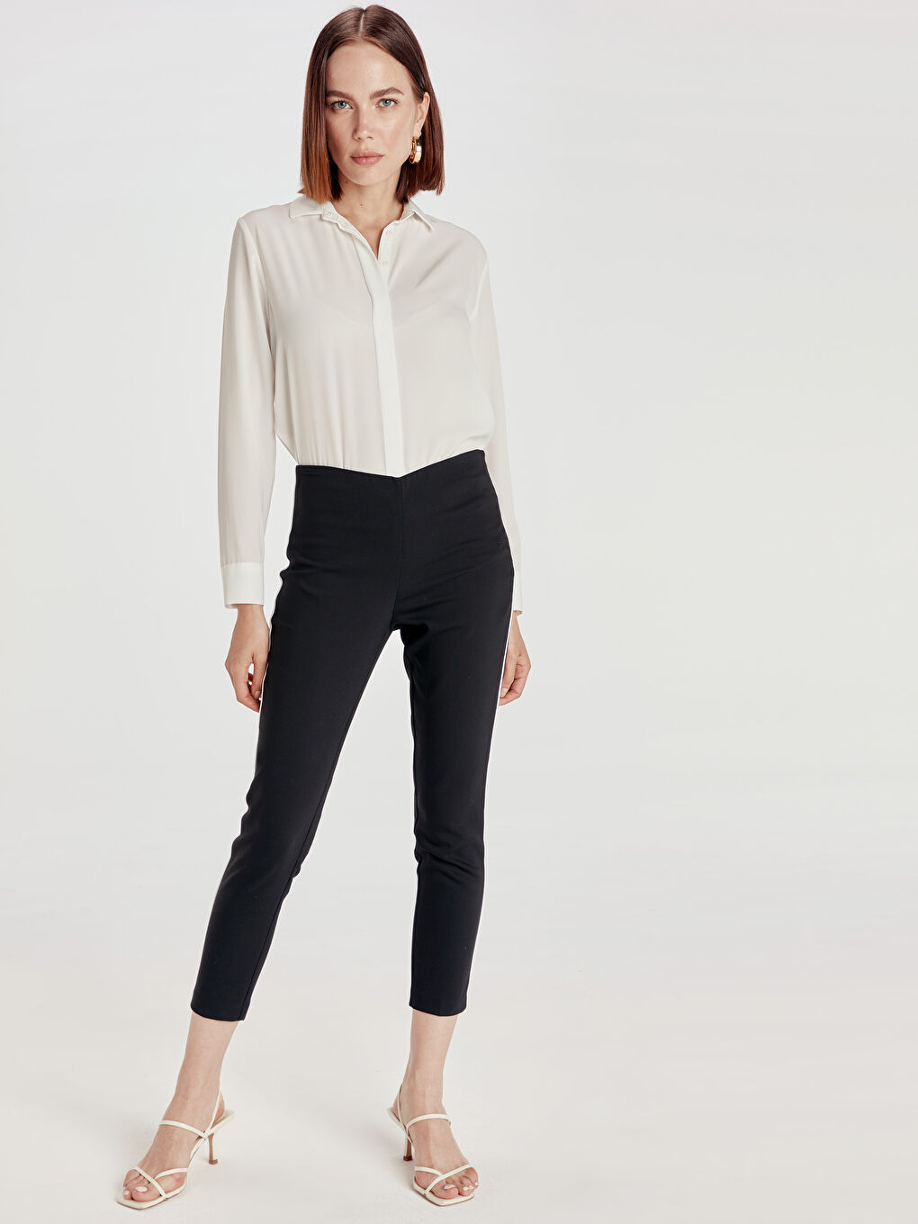 Siyah Ekstra Dar Fit Kadın Pantolon-1