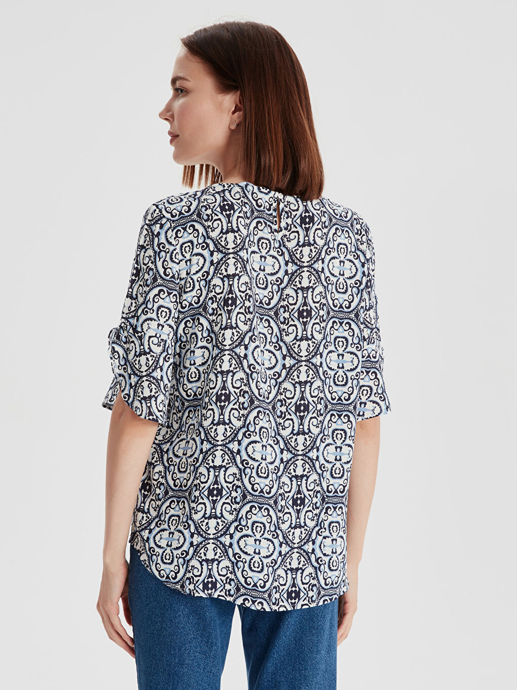 Mavi Standart Fit Kısa Kollu Kadın Bluz-2